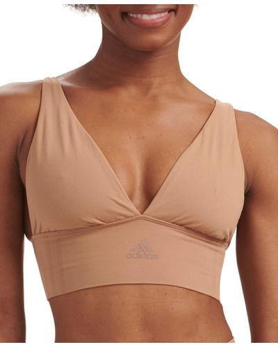 adidas Smicro-stretch Lounge Bra—seamless Comfort & Supportbeaver Furlarge - Brown