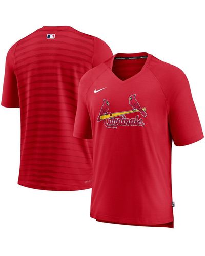 Nike St. Louis Cardinals Authentic Collection Pregame Raglan Performance V-neck T-shirt - Red