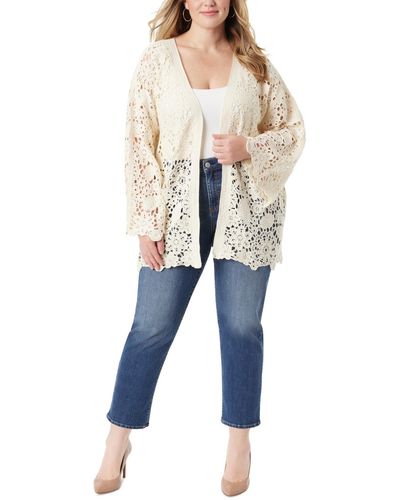 Jessica Simpson Arieth Crocheted-lace Open-front Cardigan - Blue