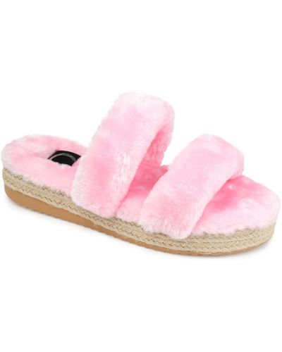 Journee Collection Relaxx Espadrille Slippers - Pink
