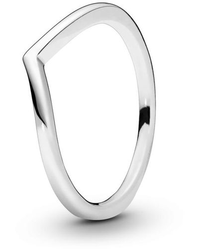 PANDORA Sterling Timeless Polished Wishbone Ring - Metallic