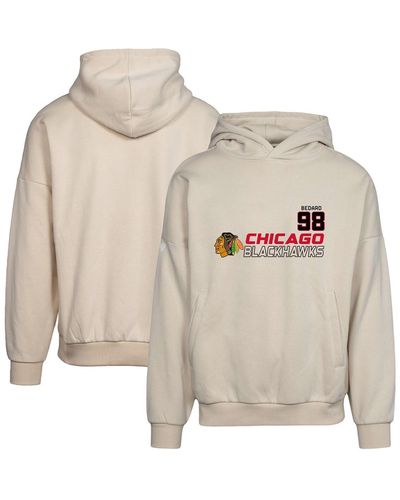 Levelwear Connor Bedard Chicago Blackhawks Oscar Name And Number Oversized Pullover Hoodie - Natural