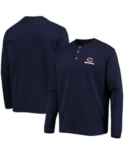 Dunbrooke Chicago Bears Logo Maverick Thermal Henley Long Sleeve T-shirt - Blue