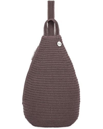 The Sak Geo Crochet Sling Backpack - Brown