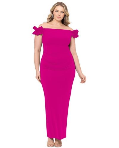 Xscape Plus Size Off-the-shoulder Sheath Dress - Pink