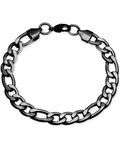 Steeltime Ip Stainless Steel Franco Link Chain Bracelet - Black