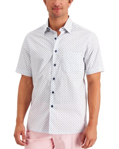 Club Room Regular-fit Geo Dobby Shirt - White