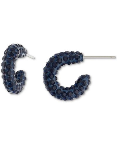 Giani Bernini Crystal Small Hoop Earrings - Black