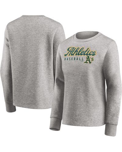 Fanatics Oakland Athletics Crew Pullover Sweater - Gray