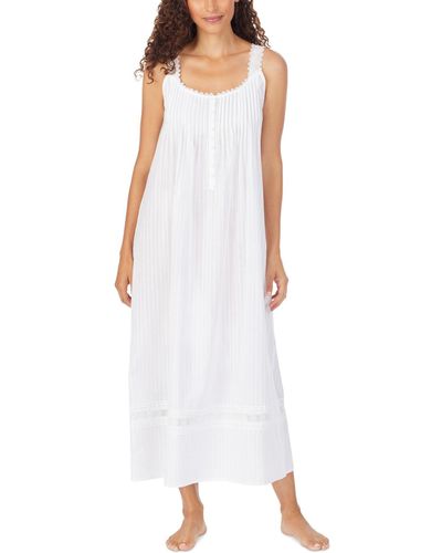 Eileen West Cotton Dobby Stripe Nightgown - White