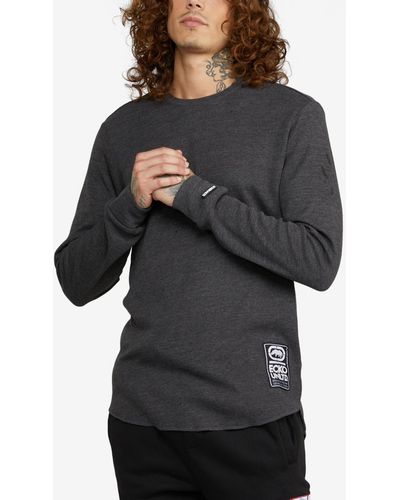 Ecko' Unltd Big And Tall Solid Stunner Thermal Sweater - Black