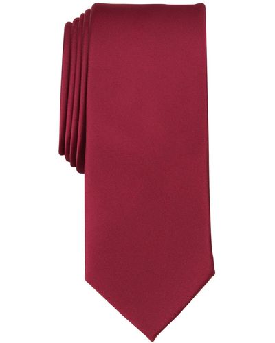 BarIII Logan Solid Skinny Tie - Red