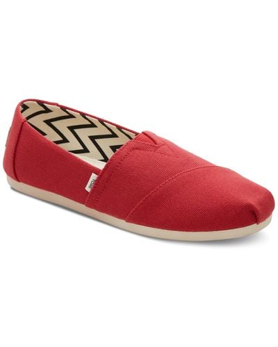 TOMS Alpargata Recycled Slip-on Flats - Red