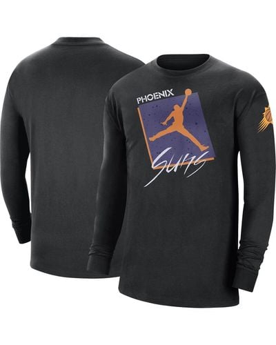 Nike Phoenix Suns Courtside Max 90 Vintage-like Wash Statement Edition Long Sleeve T-shirt - Black