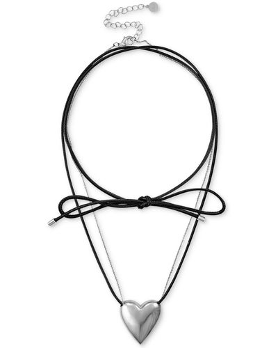 OMA THE LABEL Heart Chain & Cord Pendant Necklace - Metallic