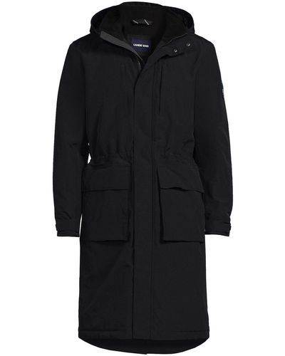 Lands' End Squall Waterproof Insulated Winter Stadium Coat - Black