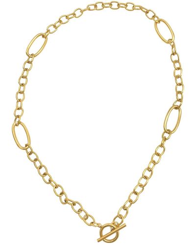 Adornia Mixed Link toggle Necklace - Yellow