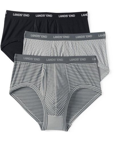 Lands' End Comfort Knit Brief 3 Pack - Gray
