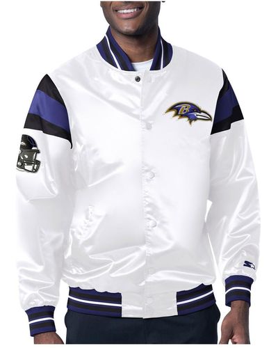 Starter Baltimore Ravens Satin Full-snap Varsity Jacket - Blue