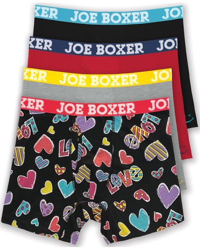 Joe Boxer Love Hearts Stretch Boxer Briefs - Multicolor