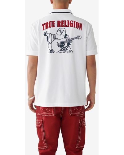 True Religion Regular Fit Short Sleeve Jv7 Polo Shirt - White