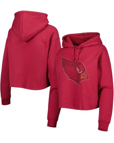 Cuce Arizona S Crystal Logo Cropped Pullover Hoodie - Red