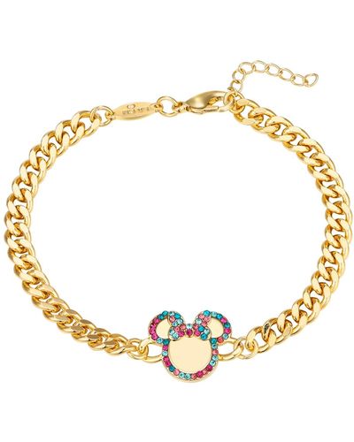 Disney Multi Color Crystal Minnie Mouse Curb Bracelet - Metallic