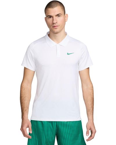 Nike Court Advantage Dri-fit Colorblocked Tennis Polo Shirt - White