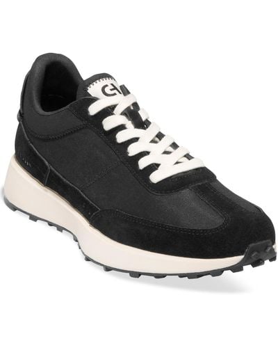 Cole Haan Grand Crosscourt Midtown Mixed-media Lace-up Sneakers - Black