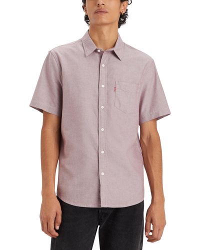 Levi's Classic 1 Pocket Short Sleeve Regular Fit Shirt - Purple