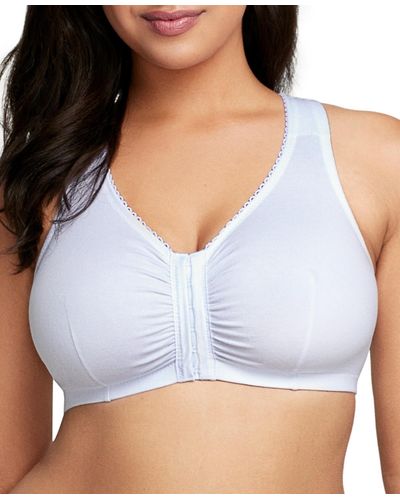 Glamorise Full Figure Plus Size Complete Comfort Wirefree Cotton T-back Bra - White