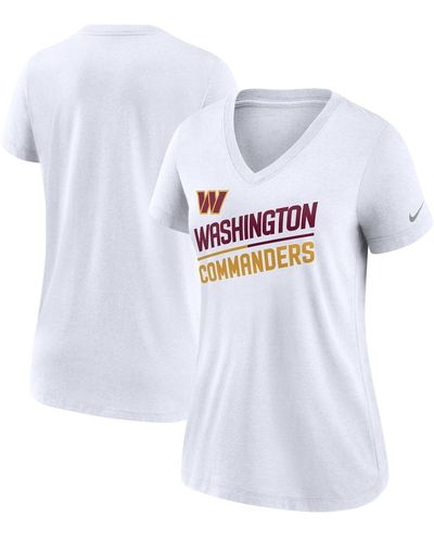 Nike Washington Commanders Slant Logo Tri-blend V-neck T-shirt - White
