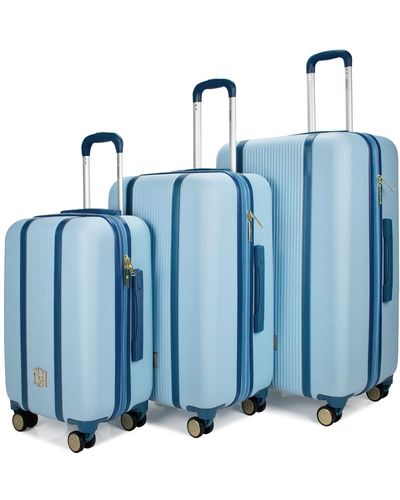 Badgley Mischka Mia Expandable Retro luggage Set - Blue