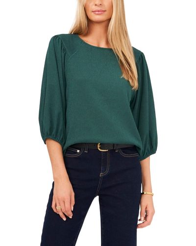 Vince Camuto Puff Sleeve Knit Top - Blue