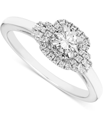 Macy's Diamond Halo Engagement Ring (3/8 Ct. T.w. - White
