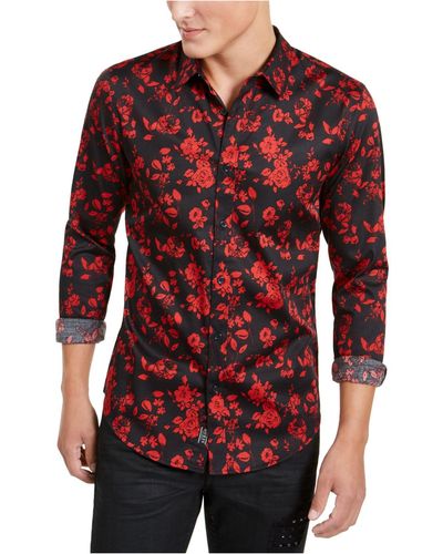 Guess Gothic Floral Shirt - Red