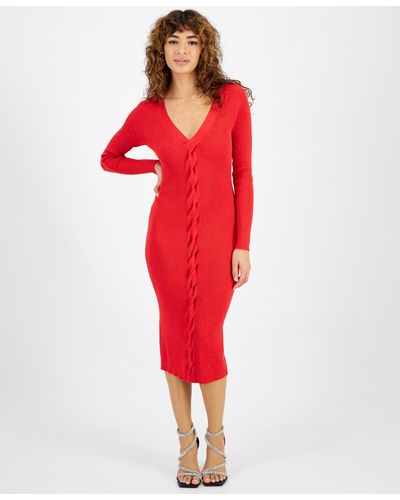 Guess Celia Sequin Sweater Dress - Red
