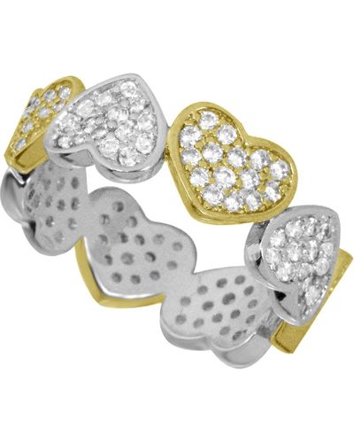 Essentials And Now This Cubic Zirconia Heart Ring - Metallic