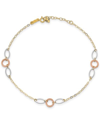 Macy's Circle And Oval Anklet - Metallic