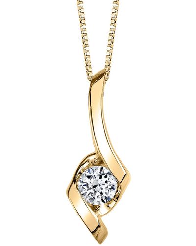 Sirena Diamond Solitaire Swirl 18" Pendant Necklace (3/8 Ct. T.w. - Metallic