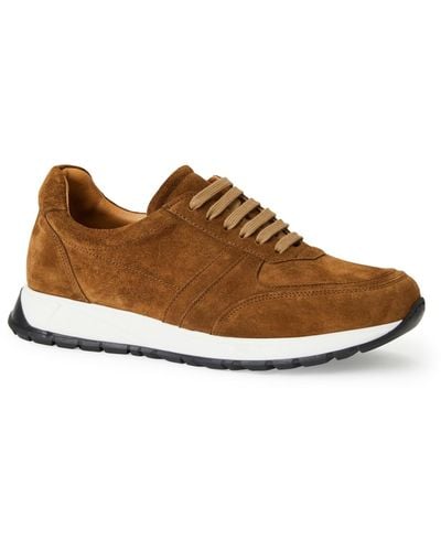 Bruno Magli Ace Suede And Leather Athletic Lace-up Sneakers - Brown