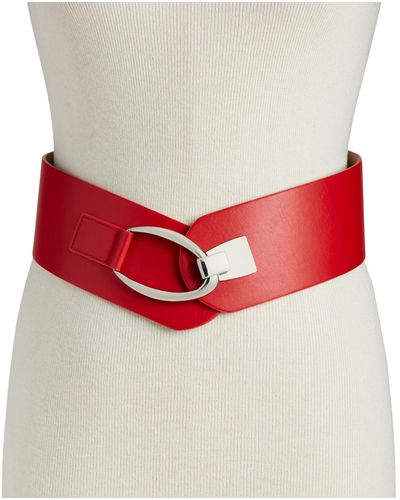 INC International Concepts Interlocking-hook Stretch Belt - Red