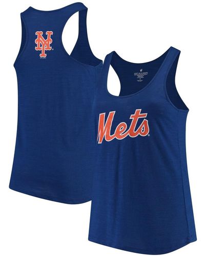 Soft As A Grape New York Mets Plus Size Swing For The Fences Racerback Tank Top - Blue