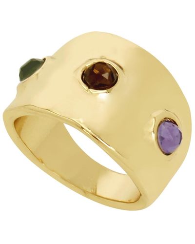 Robert Lee Morris Faux Stone Gem Chunky Statement Ring - Metallic