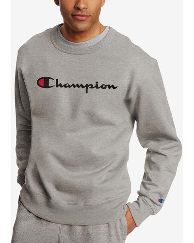 Champion Powerblend Fleece Logo Sweatshirt - Gray