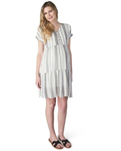 Everly Grey Maternity Kristi Floral /nursing Dress - White