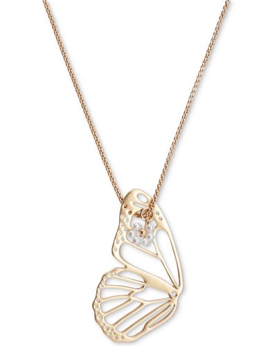 Lucky Brand Tone Butterfly Wing Pendant Necklace - Metallic