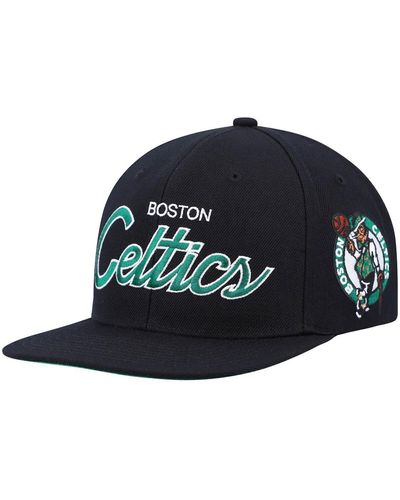 Mitchell & Ness Boston Celtics Hardwood Classics Script 2.0 Snapback Hat - Blue