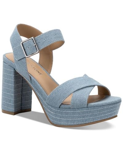 Sun & Stone Sun + Stone Dehmii Block Heel Platform Sandals - Blue