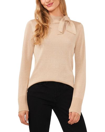Tied Mock Neck Long Sleeve Knit Top